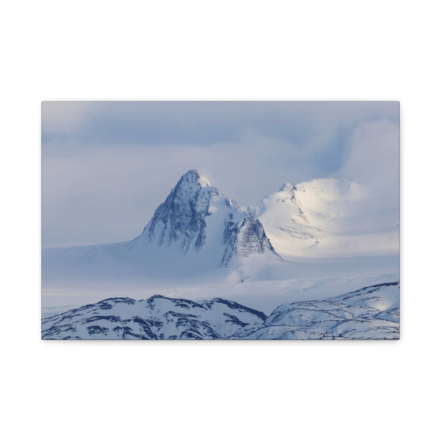 Snowbound Peaks Matte Canvas Print — Quiet Alpine Landscape Wall Art