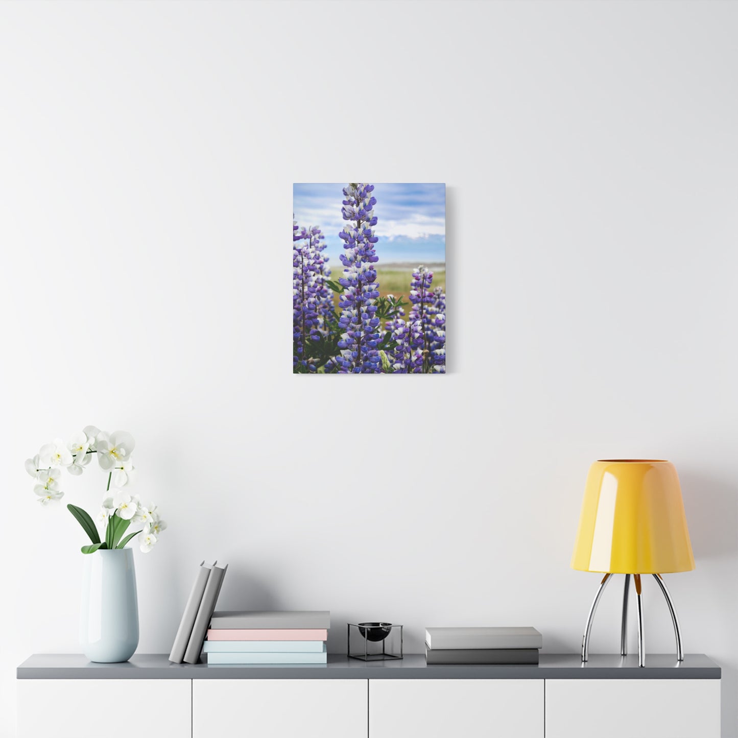 Lupine Field Matte Stretched Canvas