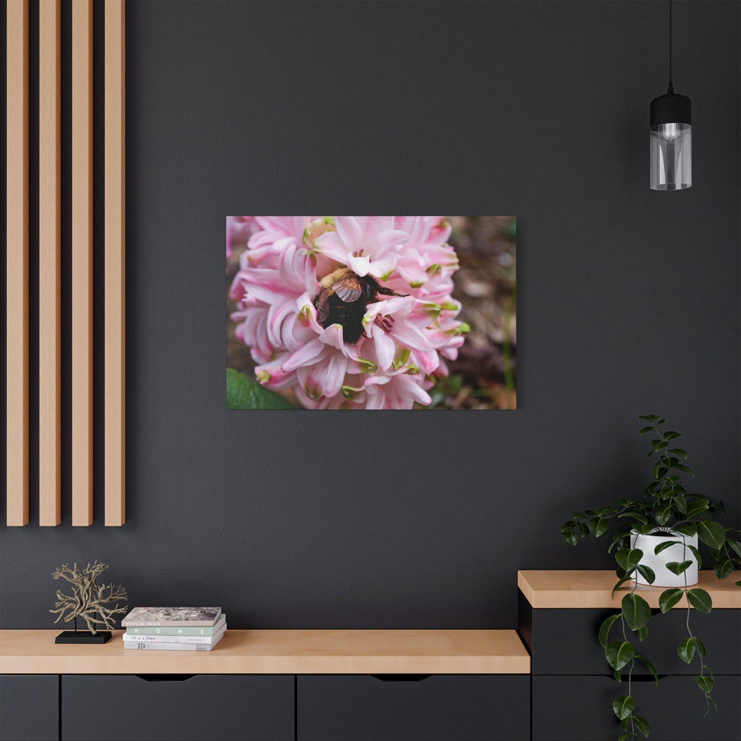Pink Hyacinth Bee Canvas