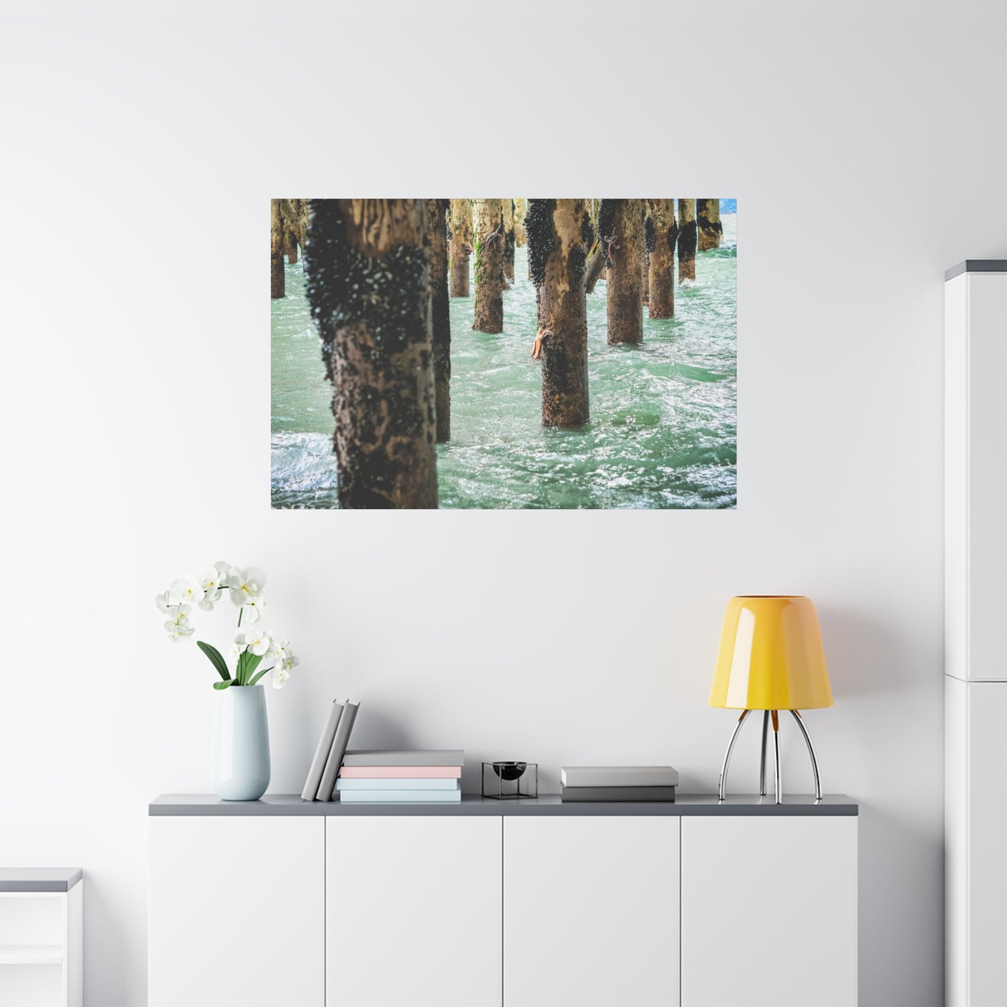 Where the Tide Slows ~ Starfish on Ocean Pilings Canvas Print