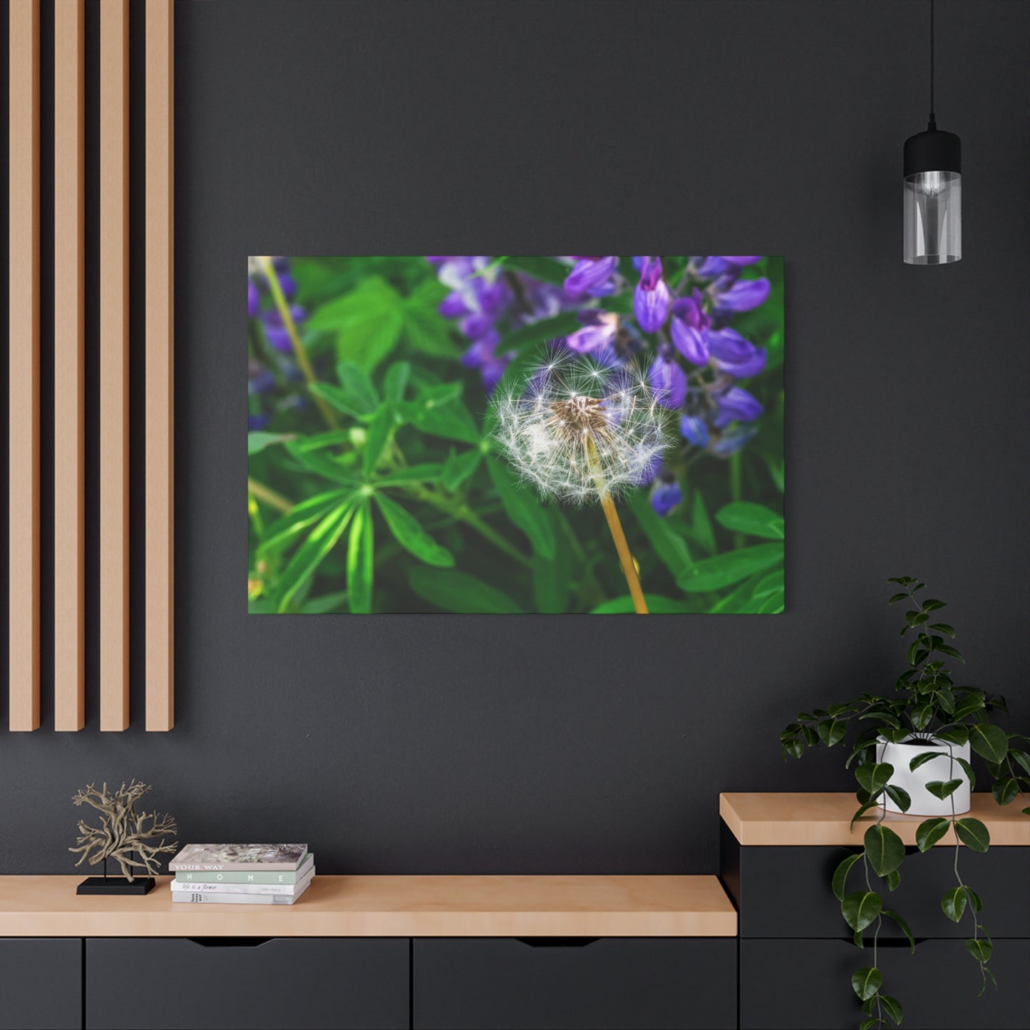 Where Wildflowers Gather ~ Dandelion & Lupine Canvas Print
