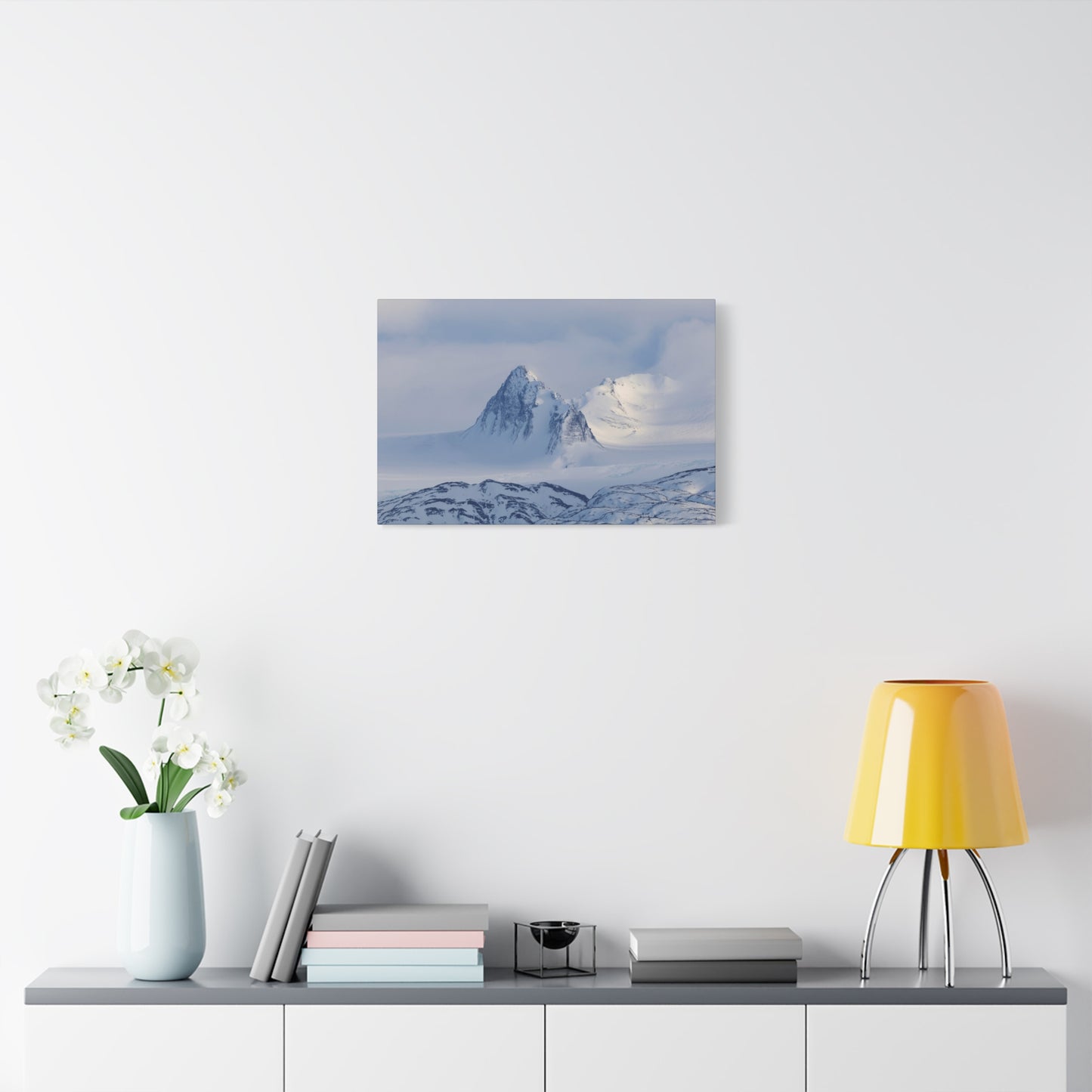 Snowbound Peaks Matte Canvas Print — Quiet Alpine Landscape Wall Art
