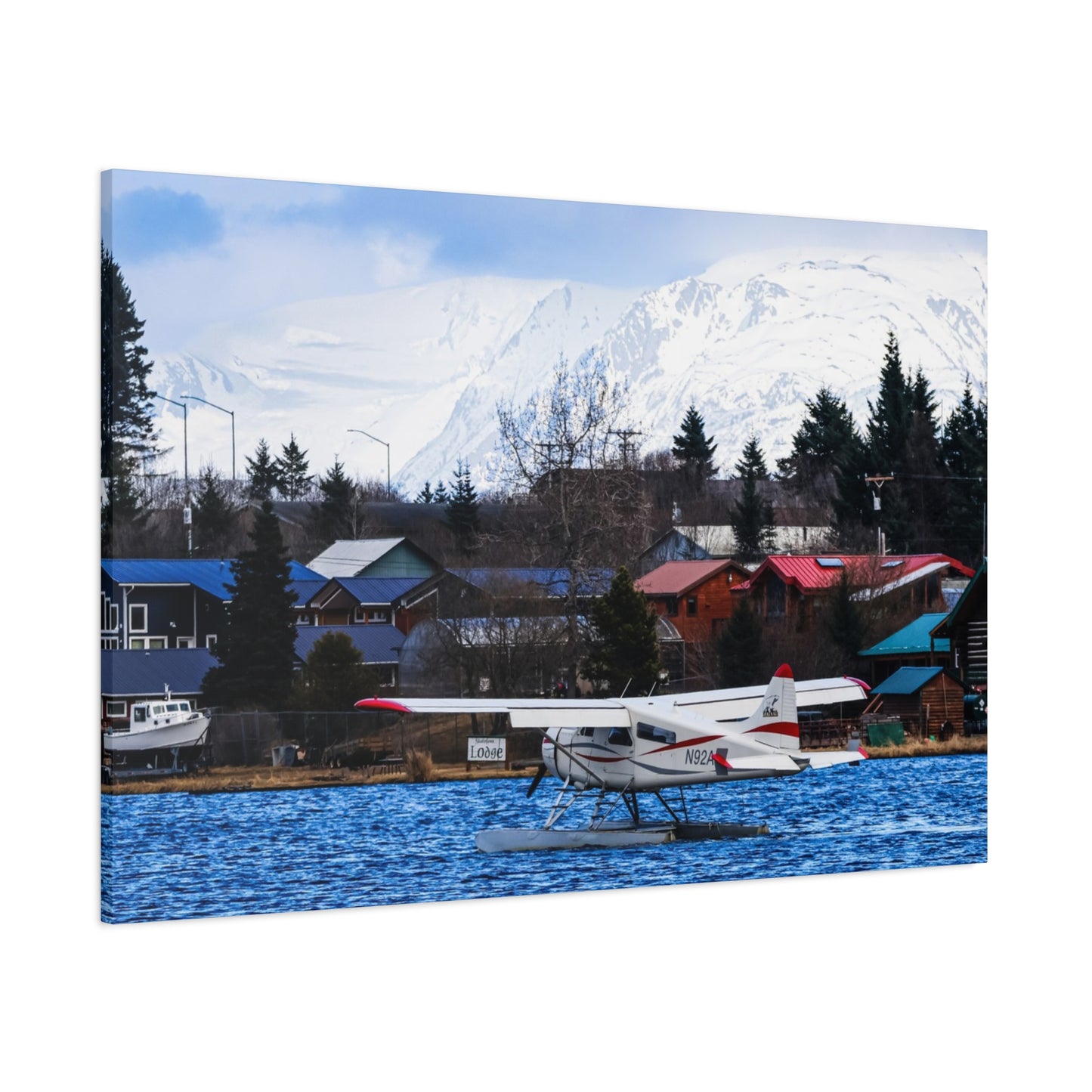 Seaplane Harbor Canvas Print ~ Alaska Mountain Lake Wall Art