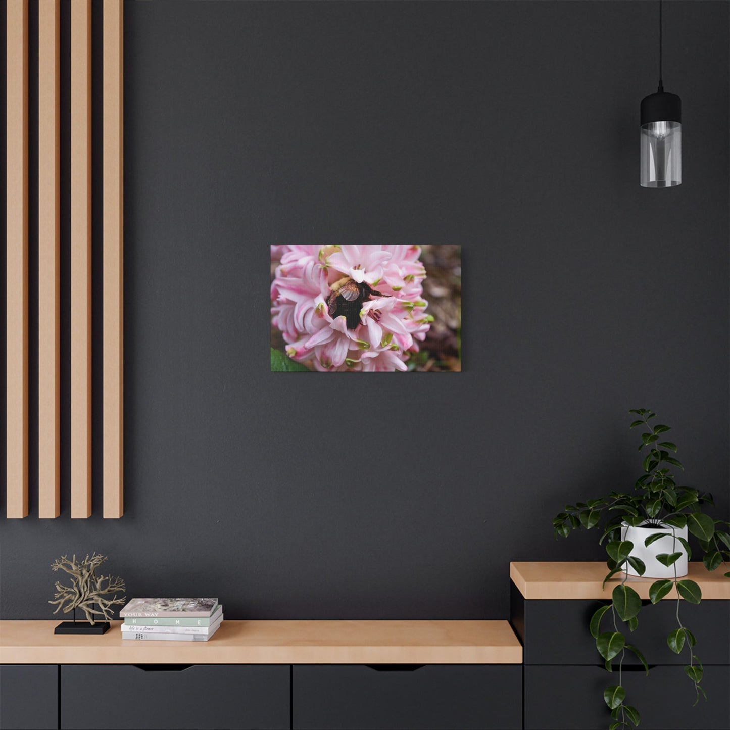 Pink Hyacinth Bee Canvas