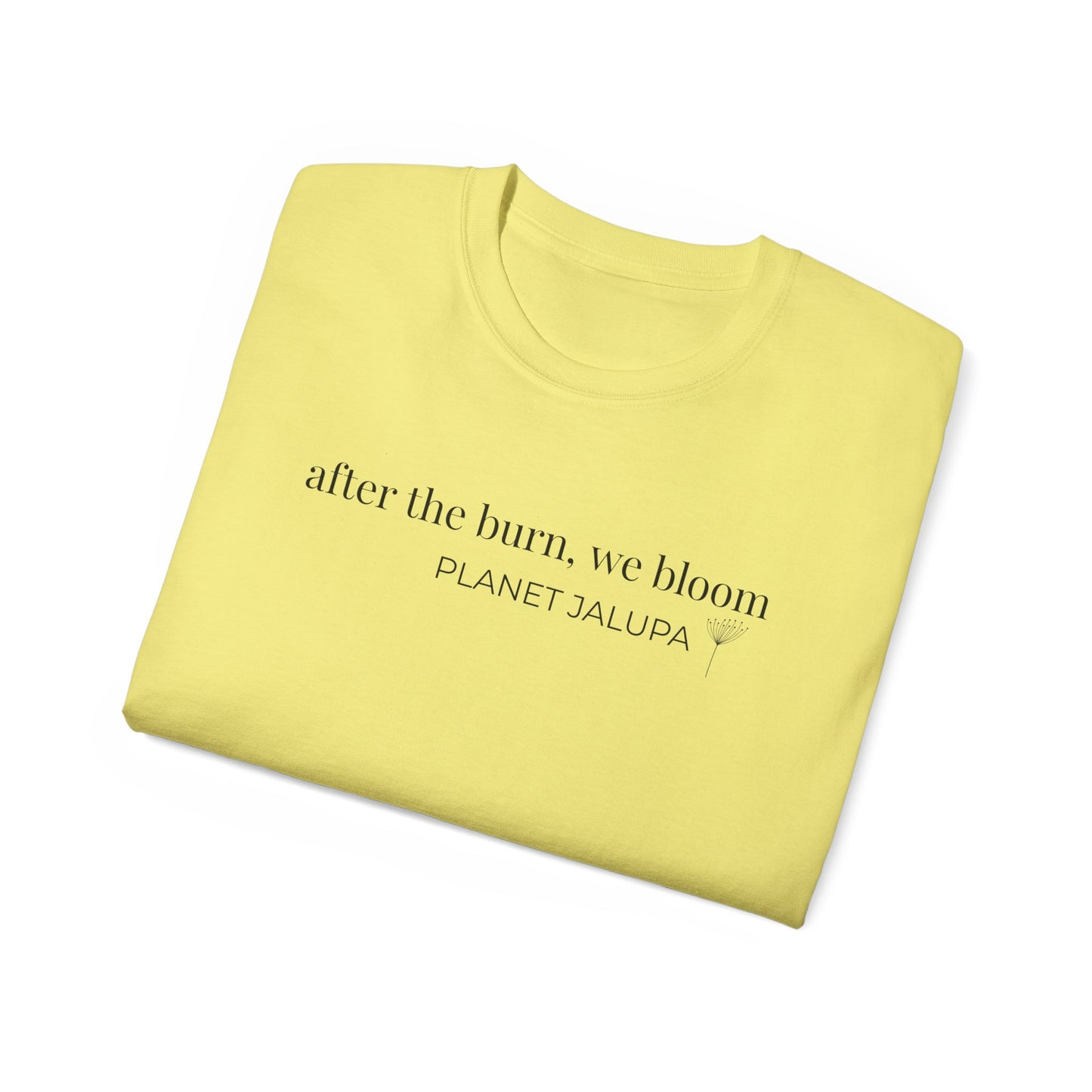 “After the Burn, We Bloom” Cotton Tee, Inspirational Minimalist Shirt