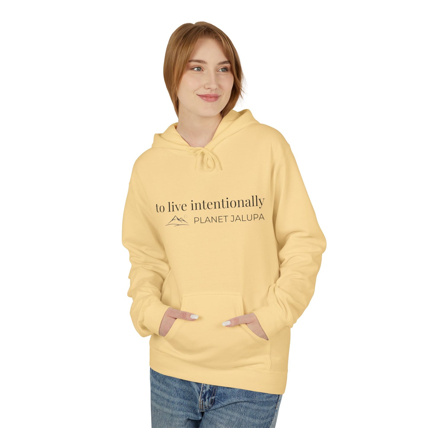 Planet Jalupa Minimalist Hoodie  "To Live Intentionally"