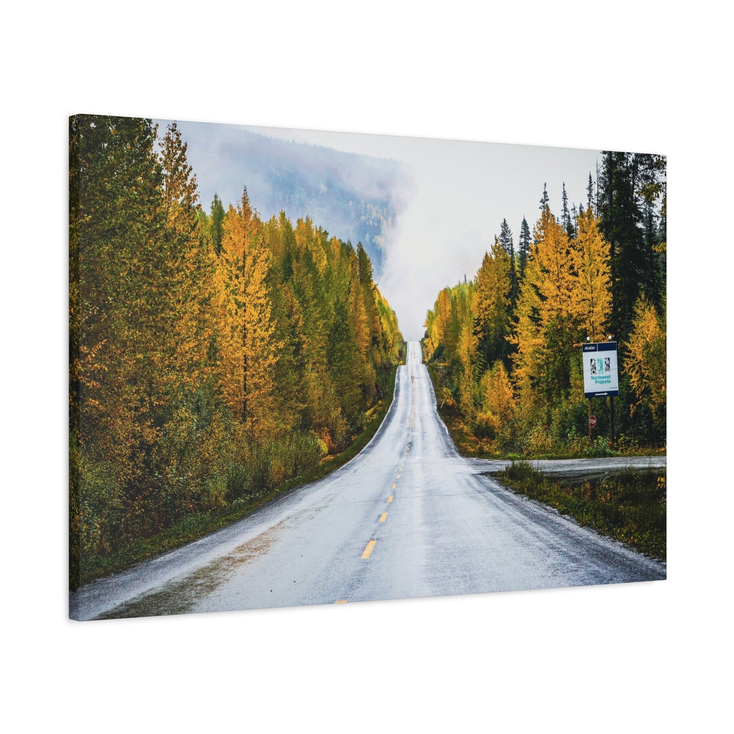 Autumn Highway through Canada Canvas Print ~ Scenic Fall Road Wall Art