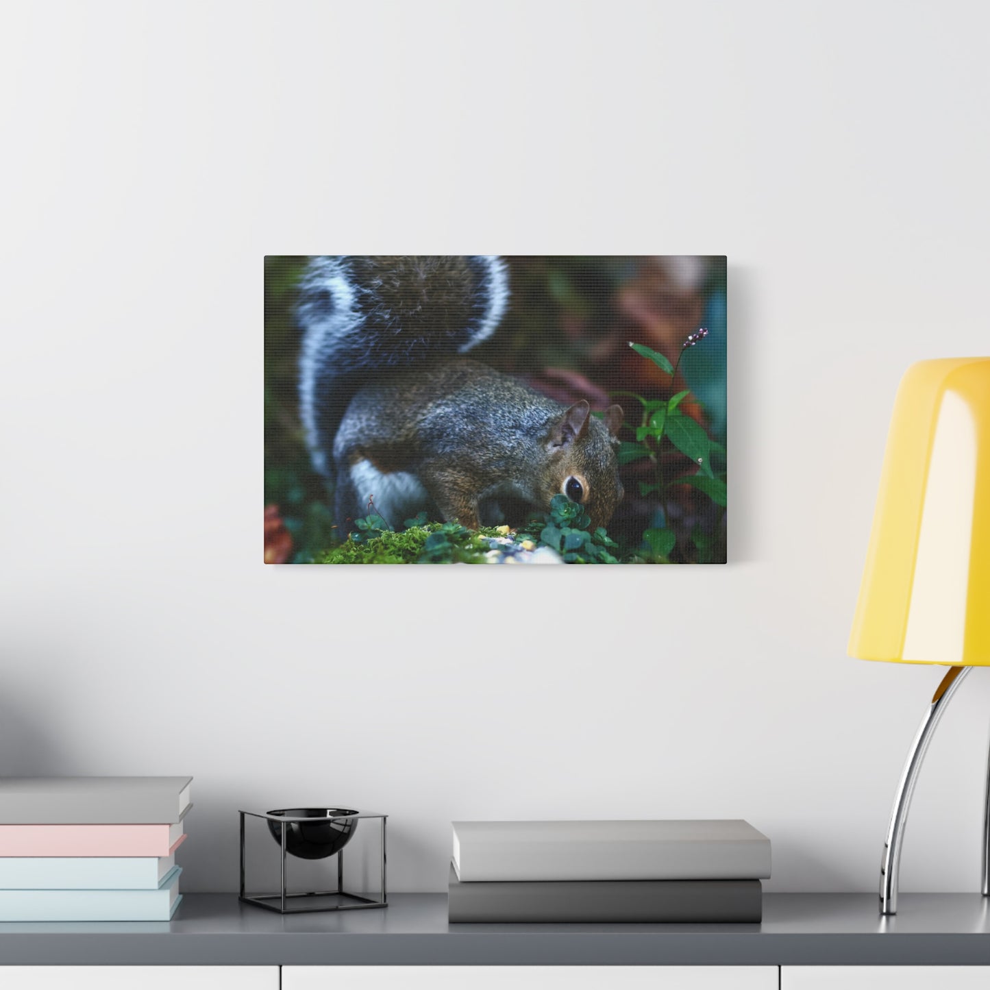 Squirrel Foraging Matte Canvas Print