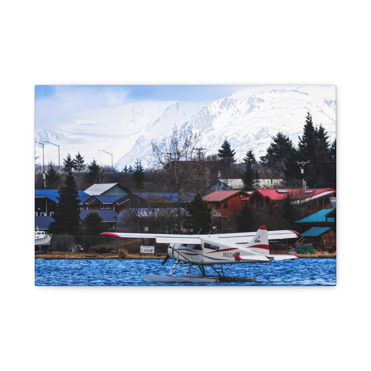 Seaplane Harbor Canvas Print ~ Alaska Mountain Lake Wall Art