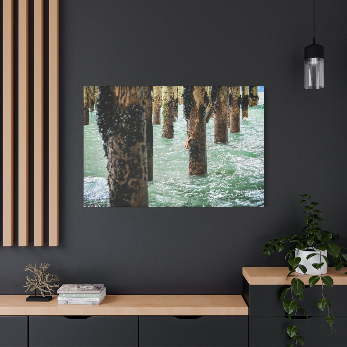 Where the Tide Slows ~ Starfish on Ocean Pilings Canvas Print