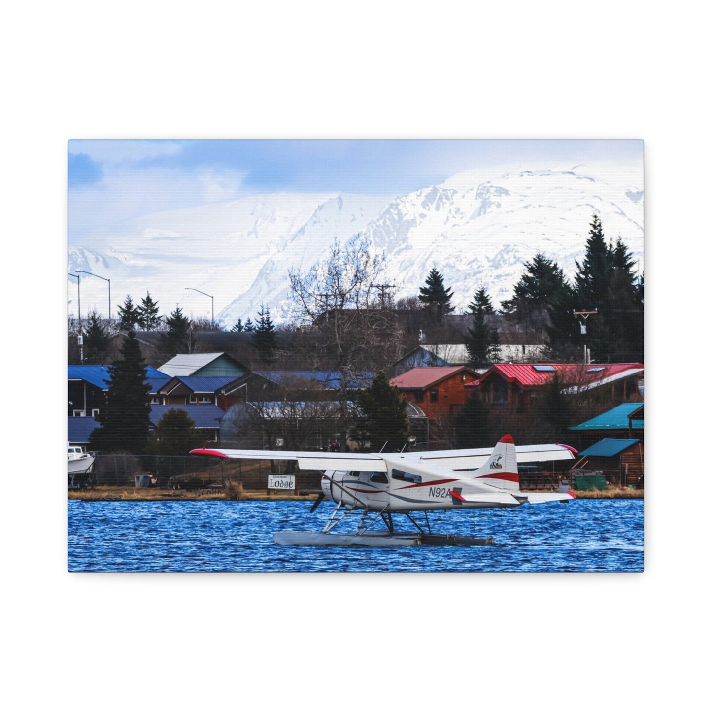 Seaplane Harbor Canvas Print ~ Alaska Mountain Lake Wall Art