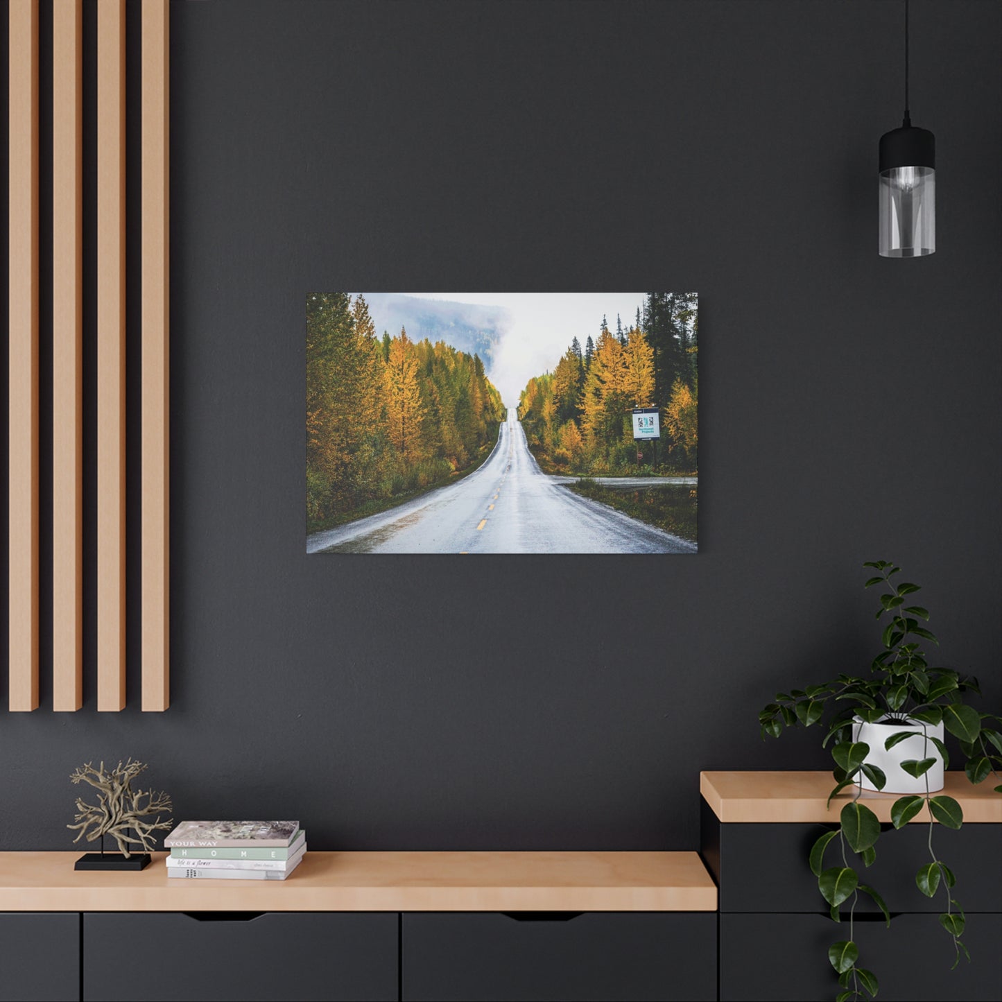 Autumn Highway through Canada Canvas Print ~ Scenic Fall Road Wall Art