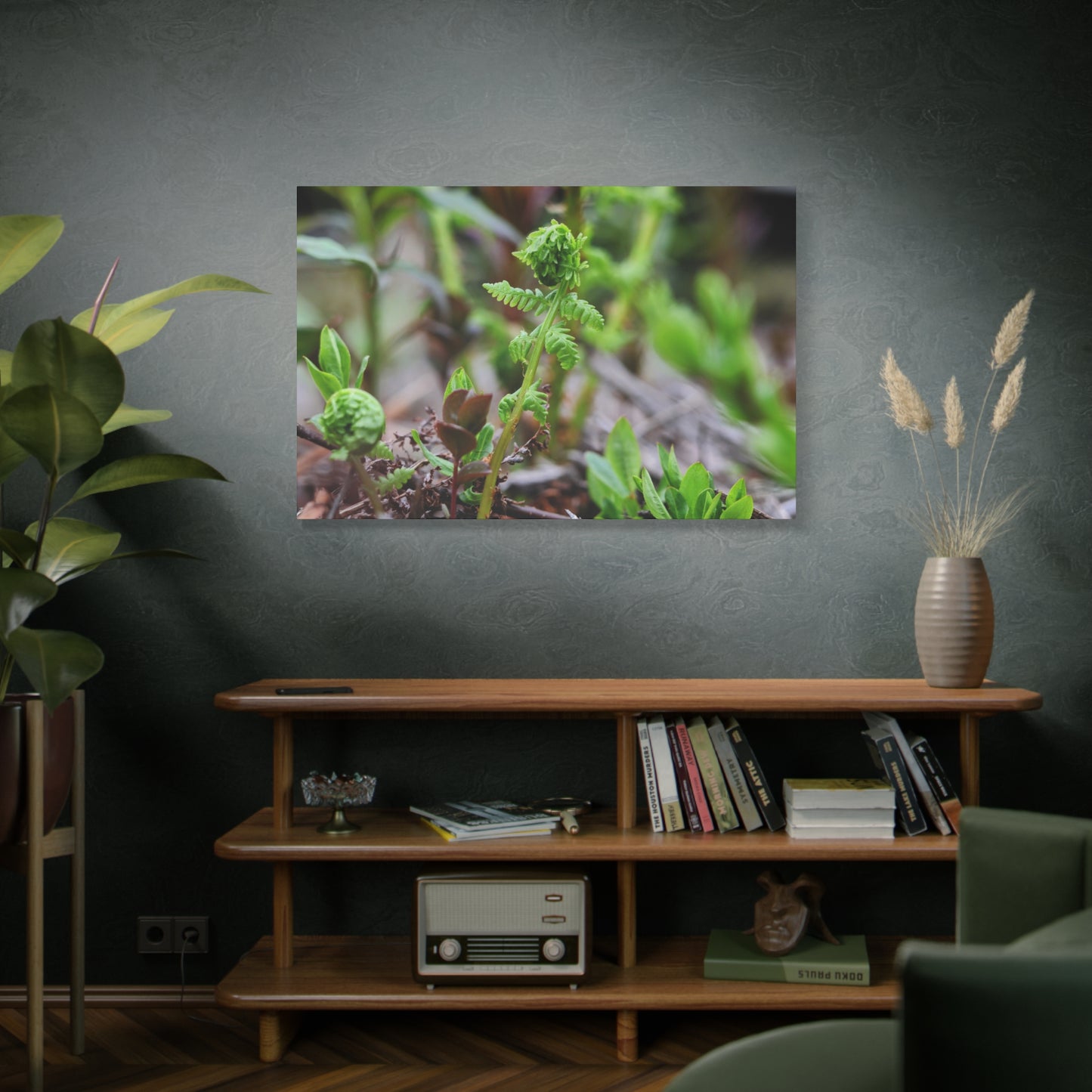 The Unfurling Fern ~ Minimal Botanical Matte Canvas Art