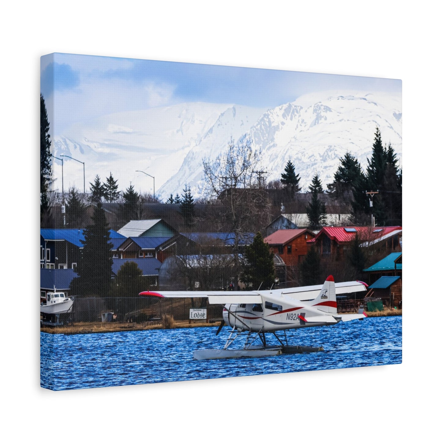Seaplane Harbor Canvas Print ~ Alaska Mountain Lake Wall Art