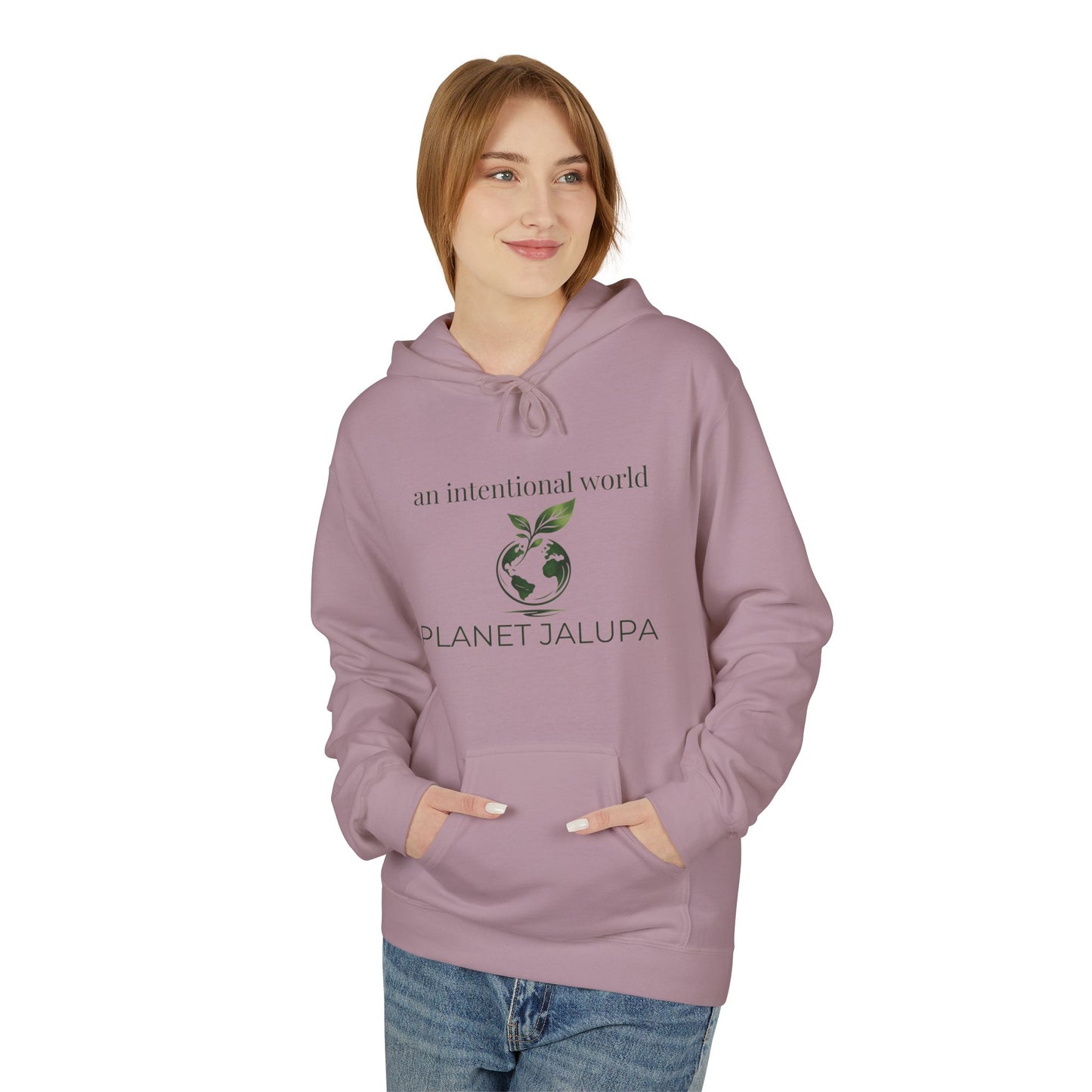 Planet Jalupa Hoodie "an intentional world" Minimal Botanical Graphic
