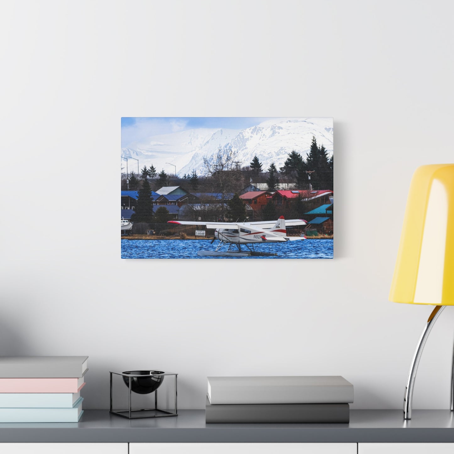 Seaplane Harbor Canvas Print ~ Alaska Mountain Lake Wall Art