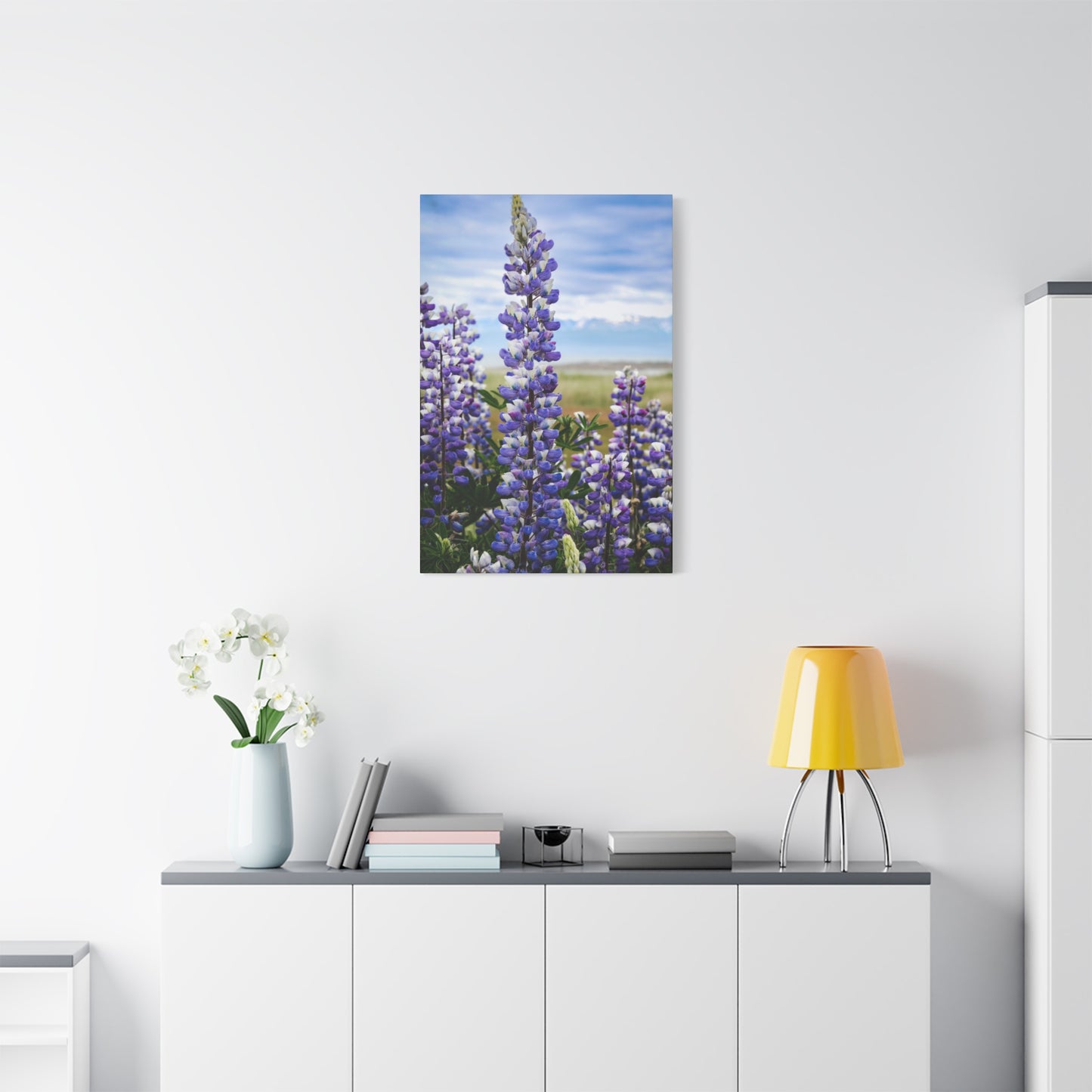 Lupine Field Matte Stretched Canvas