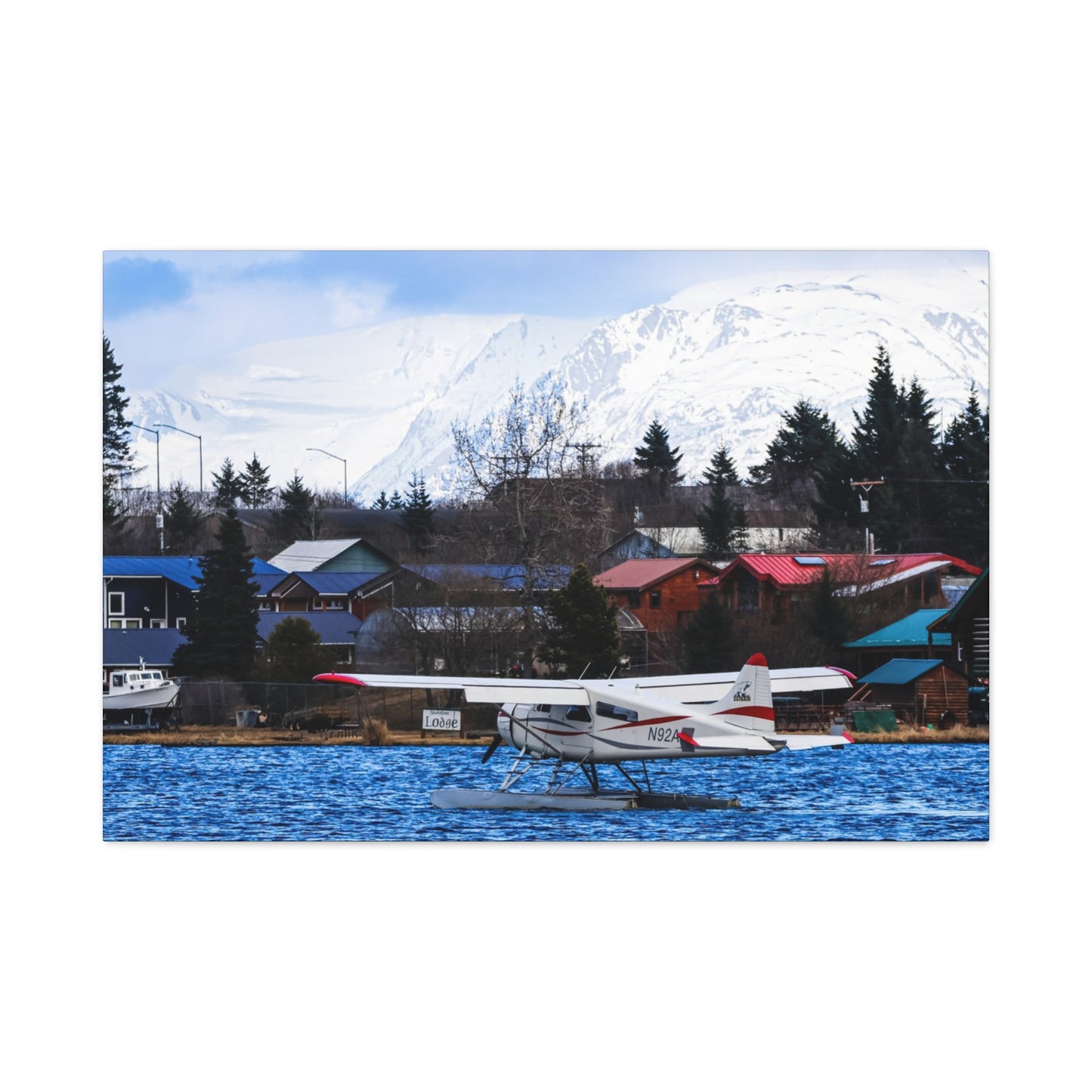 Seaplane Harbor Canvas Print ~ Alaska Mountain Lake Wall Art