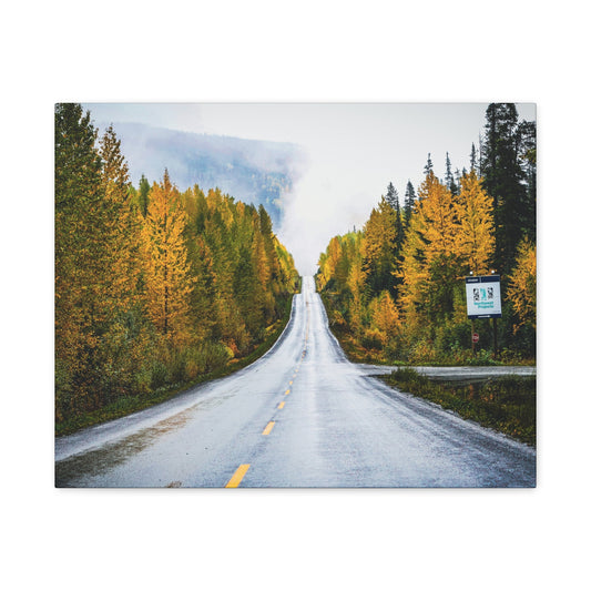 Autumn Highway through Canada Canvas Print ~ Scenic Fall Road Wall Art