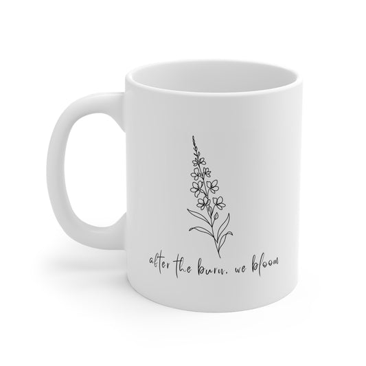 After the Burn We Bloom Mug | Wildflower Coffee Cup | Inspirational Nature Mug | Minimalist Botanical Gift | Planet Jalupa