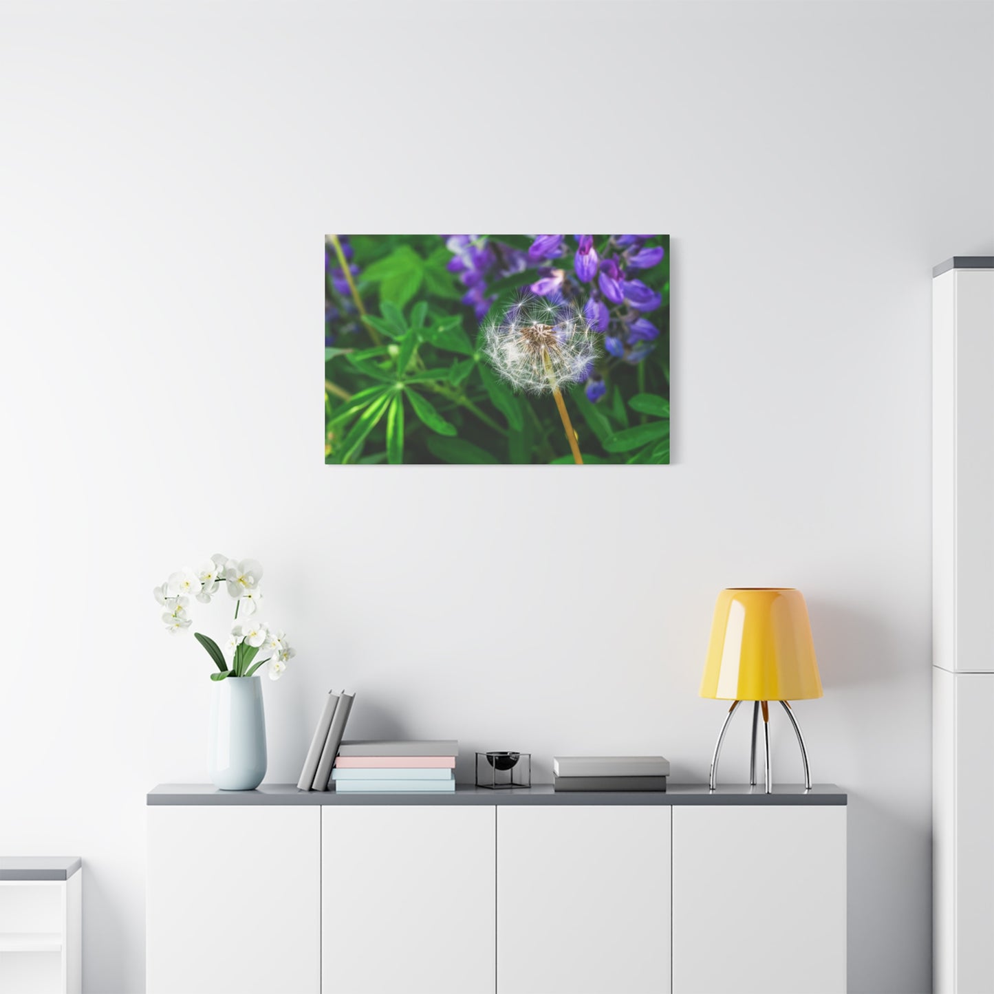 Where Wildflowers Gather ~ Dandelion & Lupine Canvas Print