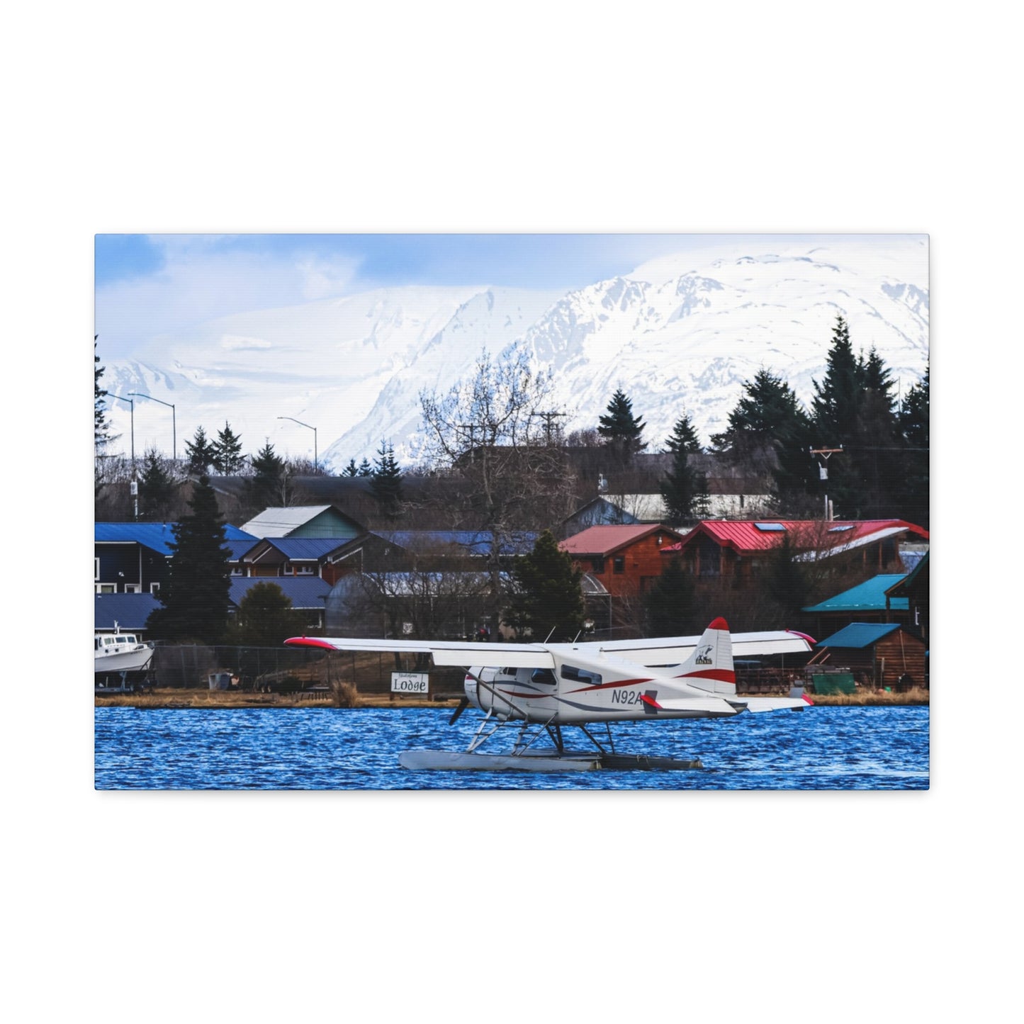Seaplane Harbor Canvas Print ~ Alaska Mountain Lake Wall Art
