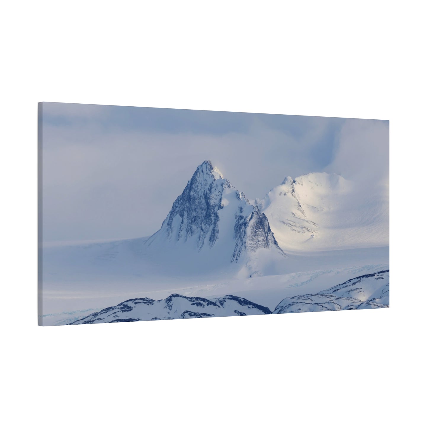 Snowbound Peaks Matte Canvas Print — Quiet Alpine Landscape Wall Art