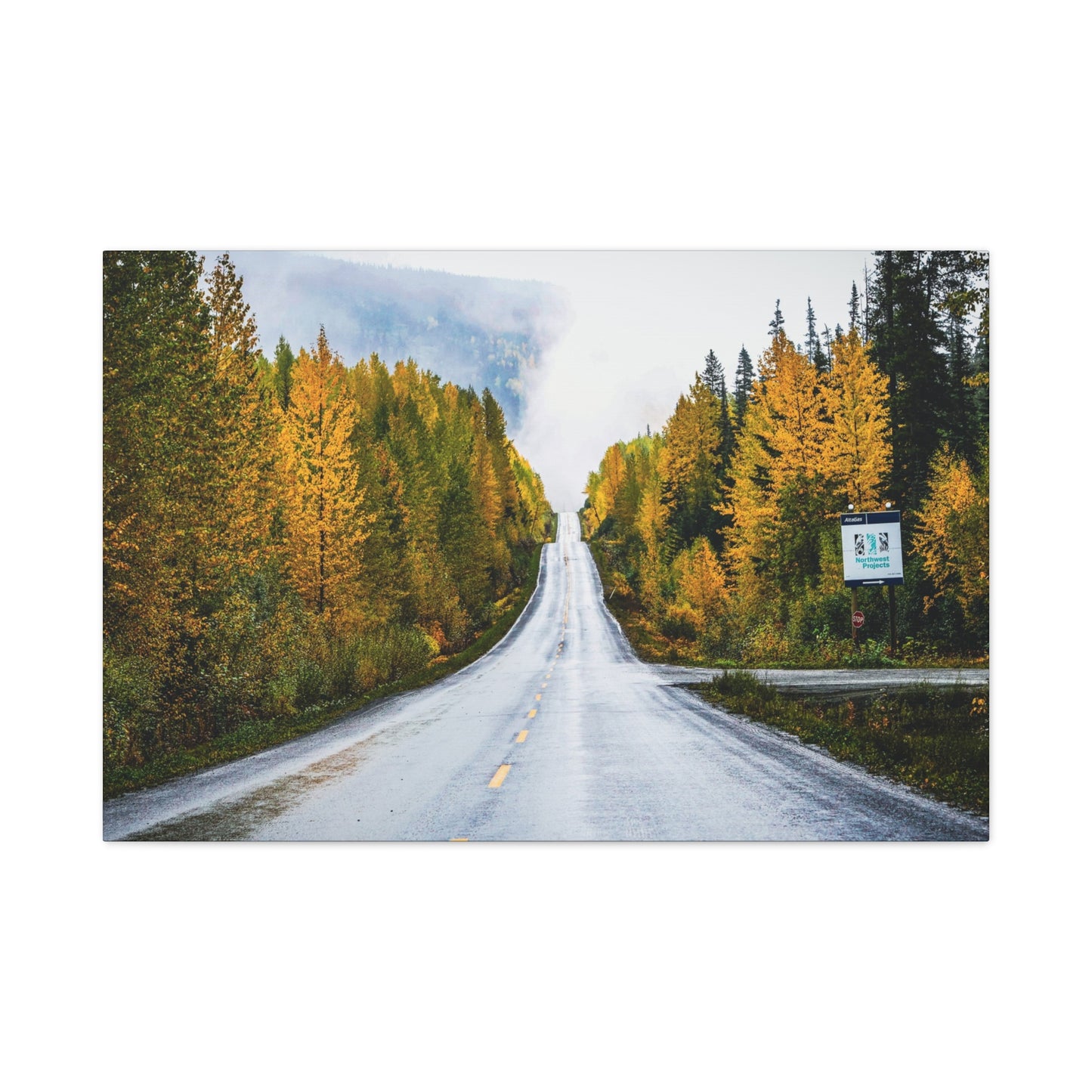Autumn Highway through Canada Canvas Print ~ Scenic Fall Road Wall Art