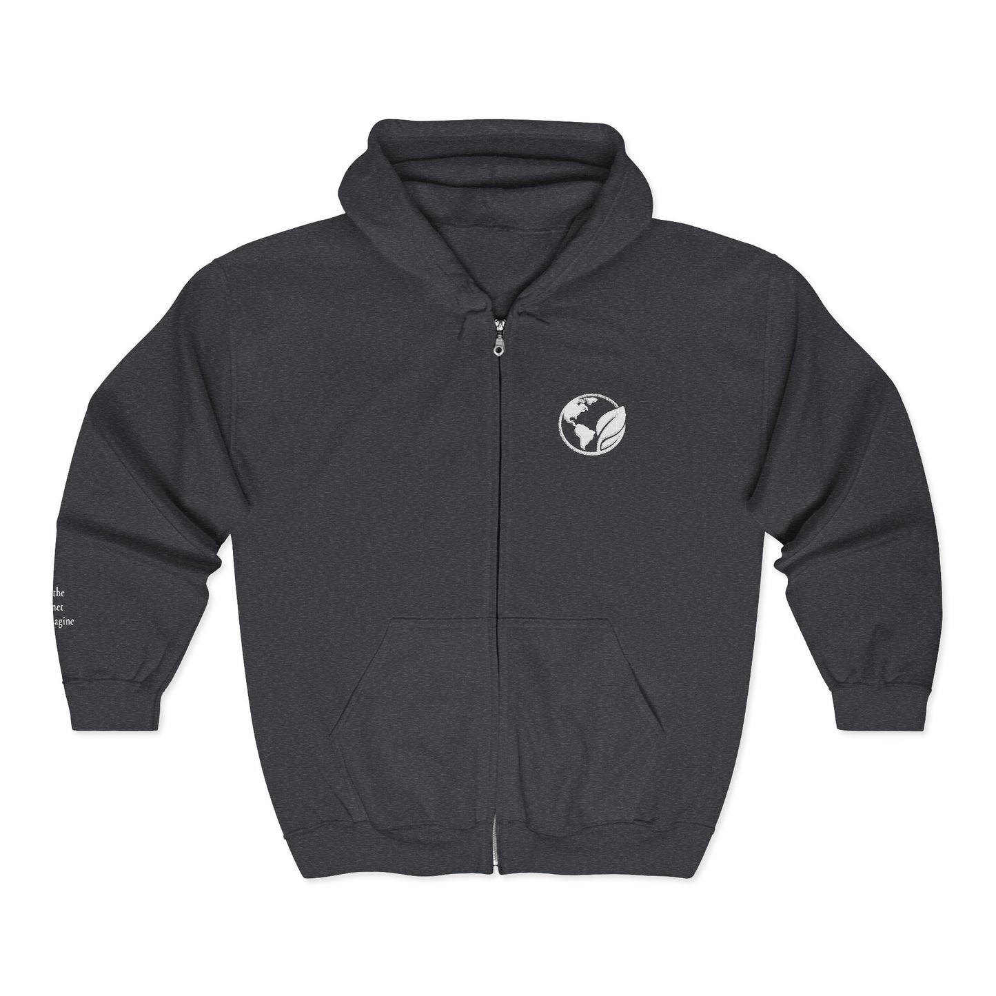 Planet Jalupa Premium Embroidered Hoodie | Minimal Earth Logo | Eco Inspired Apparel