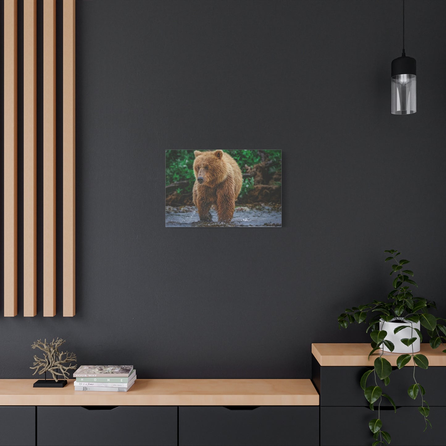 Katmai Brown Bear Wildlife Canvas Print Stretched Matte Nature Wall Art