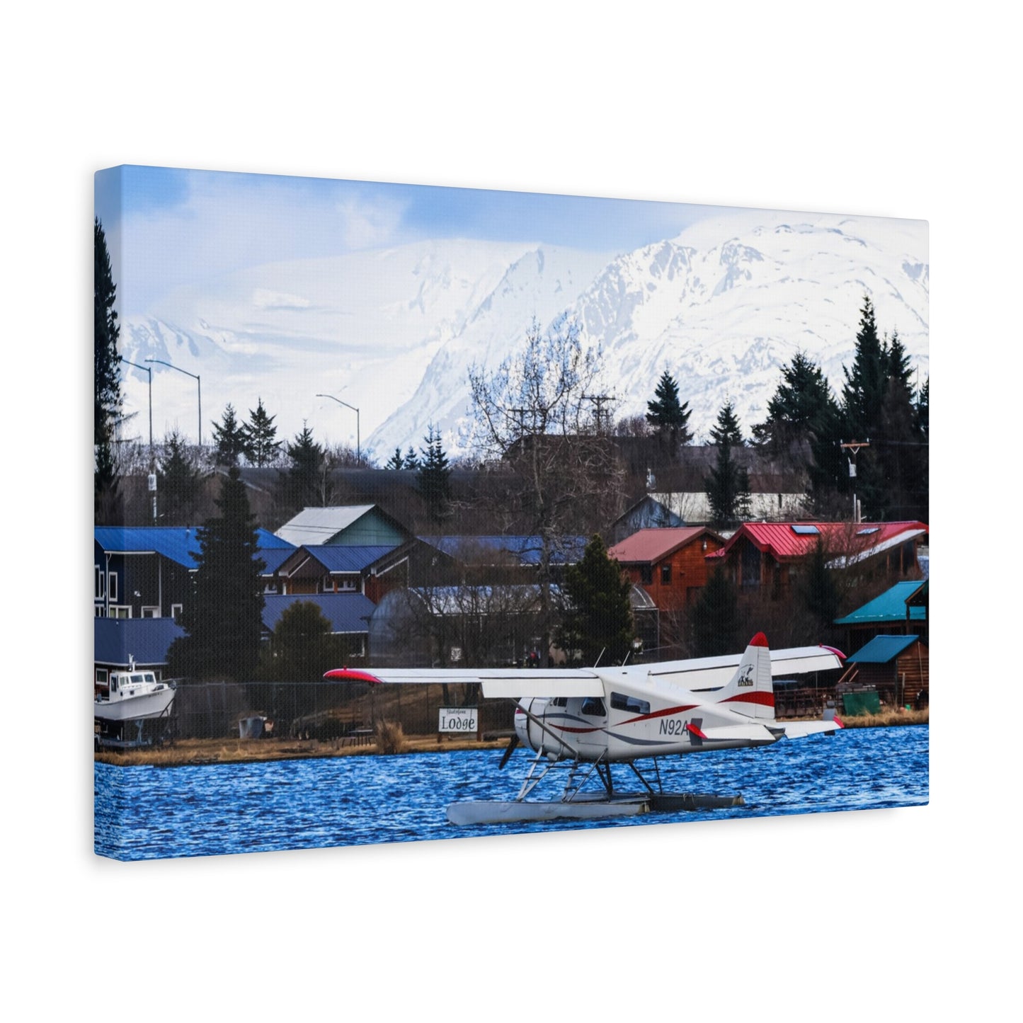 Seaplane Harbor Canvas Print ~ Alaska Mountain Lake Wall Art